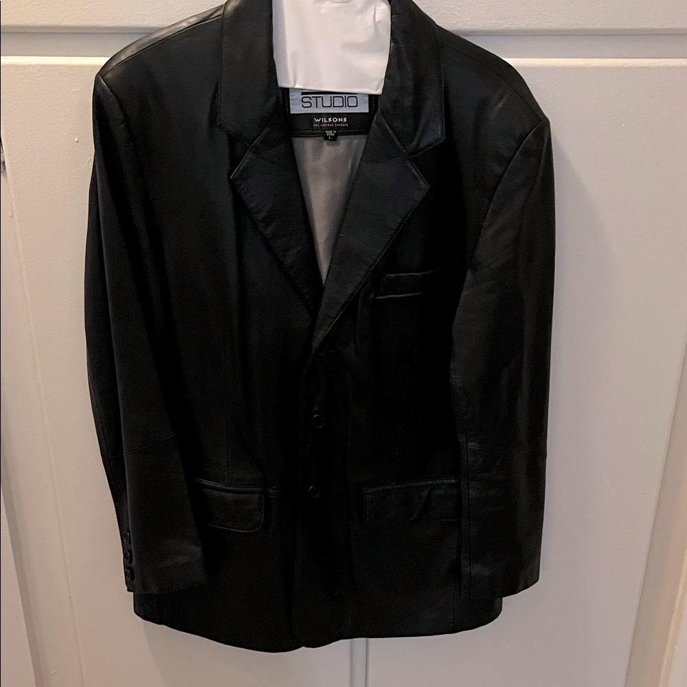 Vintage Men's Classic Black Leather Waist Coat